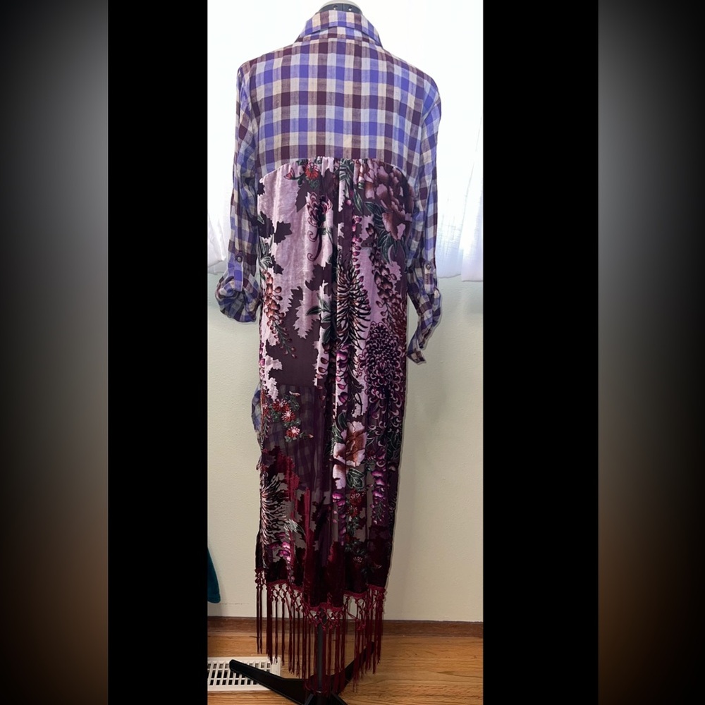 Aratta Purple Plaid & Velvet Tunic